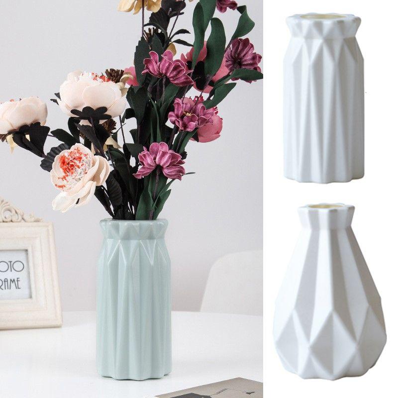 Elegant Origami Plastic Vase Imitation Ceramic Flower Pot For Stylish Home Decor