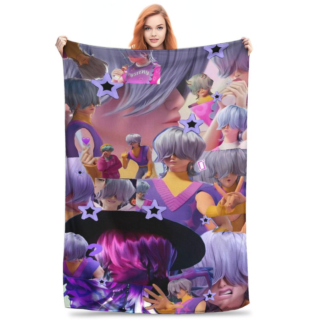 Anime Kpop Demon Hunters Mystery Saja Boys Blanket Super Warm Plush Throw Blanket For Couch Bed Flannel Bedspread Bed Cover