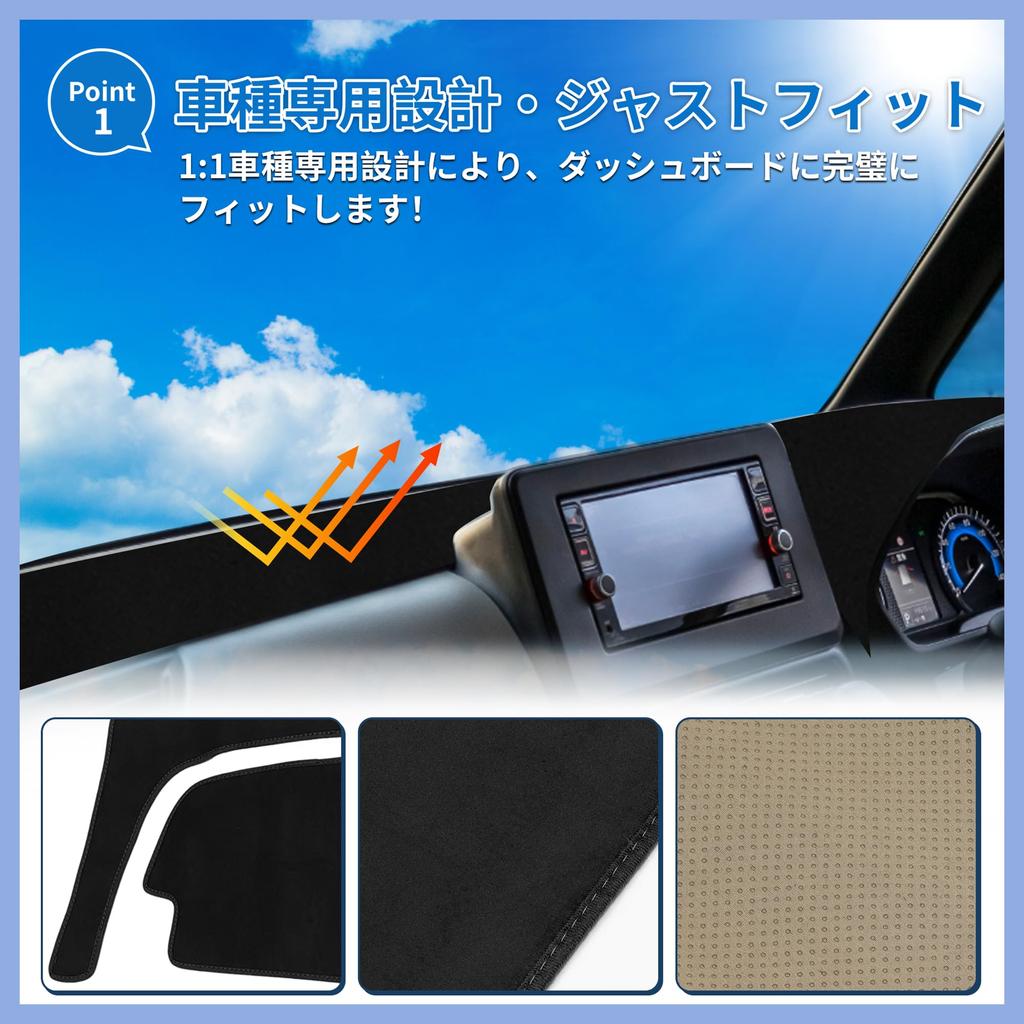 FUELHOOD Compatible with Nissan Roox 40 Series Dashboard Mat with Center Protective Sun Heat Reduced Scratch Clear Suede Interior Accessories