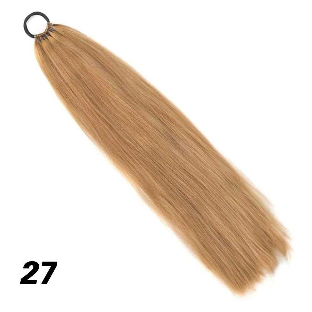 MISSQUEEN Synthetic Ponytail Extensions Wrap Around Elastic Hair Band Stretched Straight Ponytail With Rubber Band Braiding Hair For Women