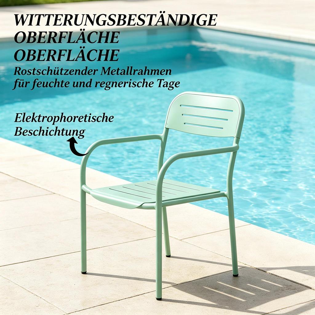 Modern Garden Chair Set, Compact Lounge Set, Design Garden Chair Set, Stackable Chair (only with 2pcs garden chairs)