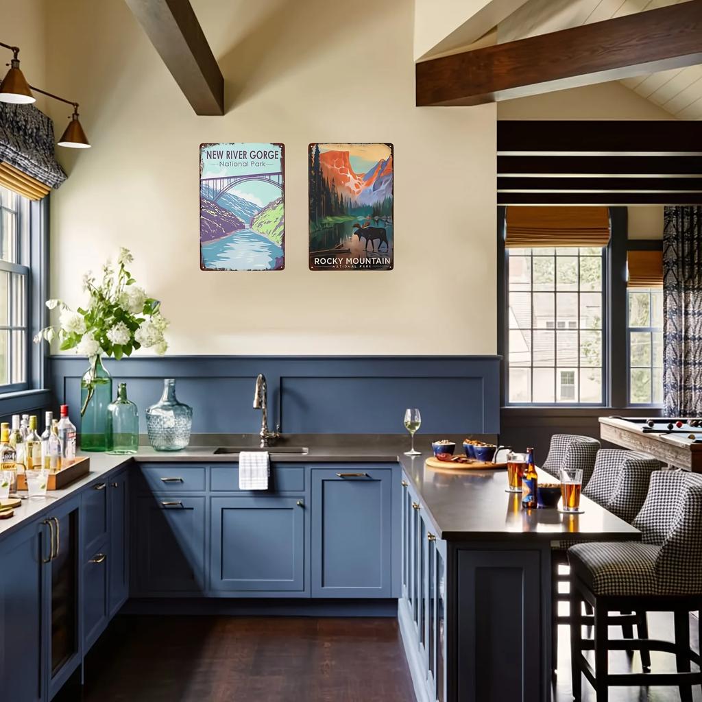 1pc Retro Grand National Park Metal Sign for Kitchen Restaurant Farm Bathroom Man Hole Farm Wall Decoration 8x12 Inch