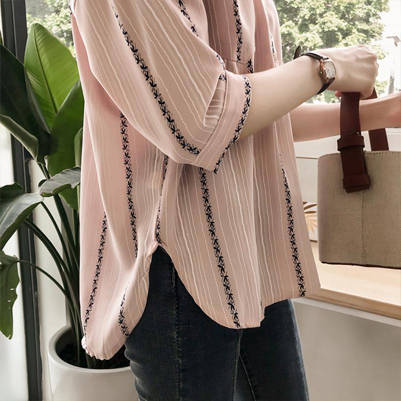 Весенняя мода свободная рубашка большого размера толстая тонкая блузка полосатая рубашка с длинными рукавами винтажная базовая офисная повседневная женская рубашка удобная женская одежда