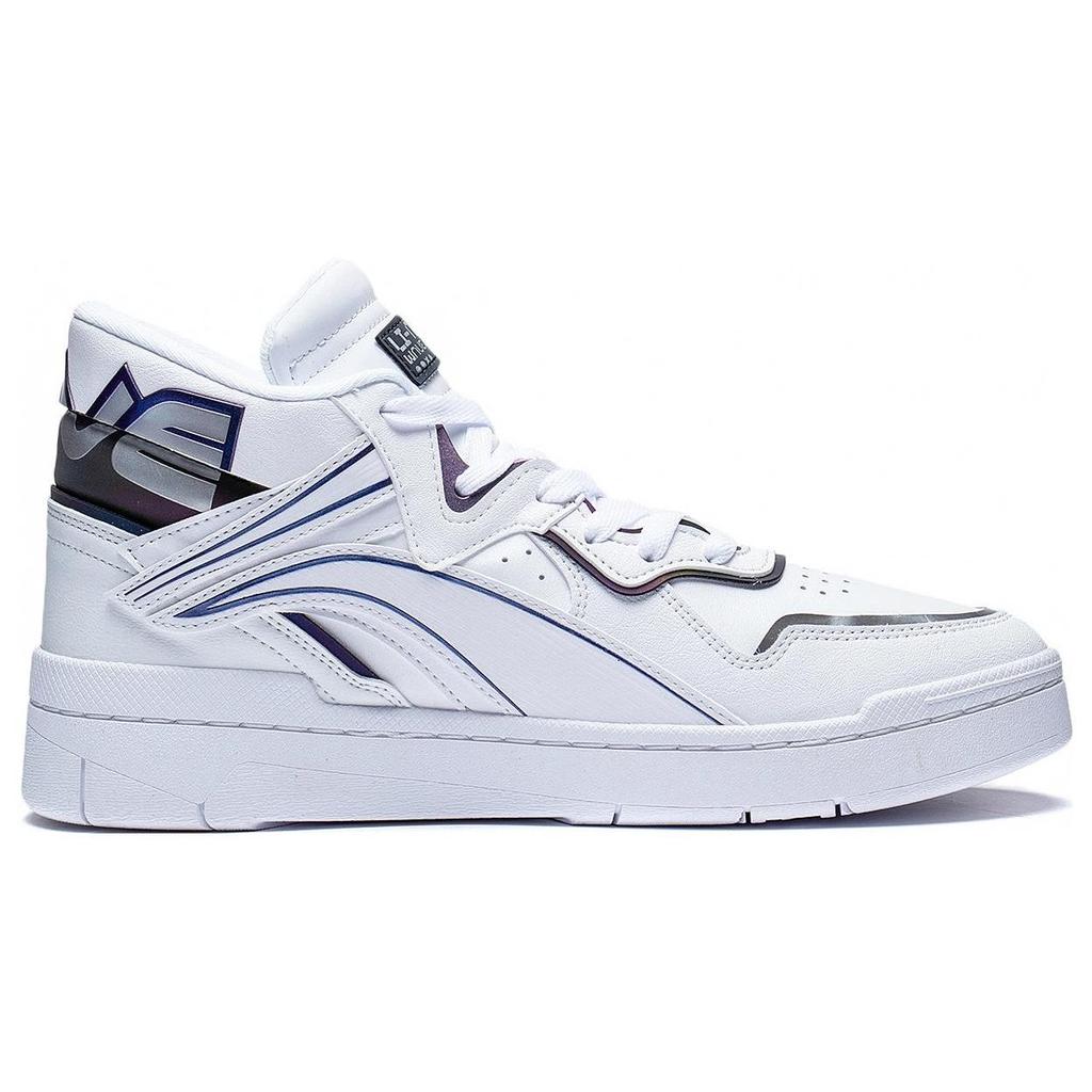 Li Ning We Wo Mid Prm удобные мягкие классические туфли для скейтбординга среднего размера мужские туфли для скейтбординга стандартные белые AGCS151-1