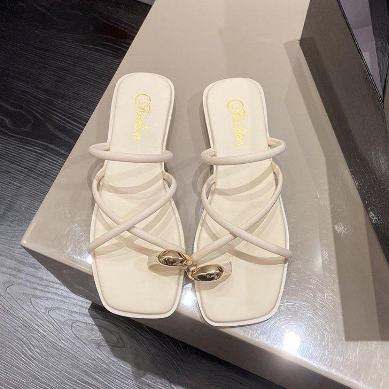 Новая женская модная обувь на низком каблуке для ношения на открытом воздухе и на пляже