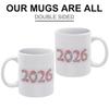 1 упаковка 11 унций Белая Кофейная Чашка С Двусторонним Печатным Дизайном, Подходящая Для Ежедневного Использования с Горячими Напитками И Идеальная Для Дарения Значимых Подарков В Особые Дни