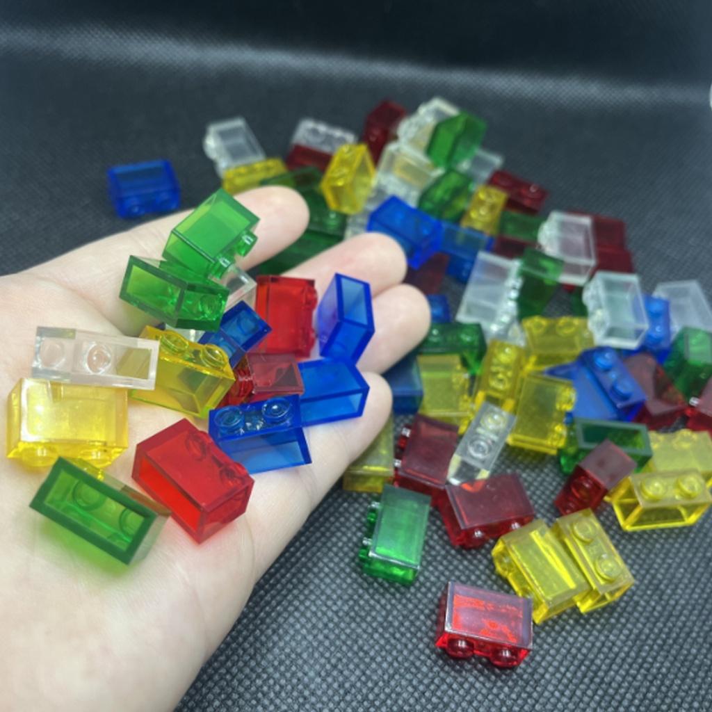40pcs/Lot Transparent Clear Brick 1x2 Building Block MOC Bricks Parts Toys for Children Compatible with 3004