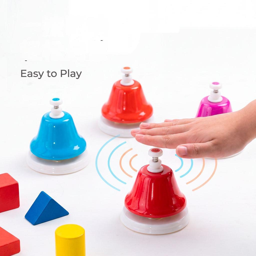 8 Note Handbell Set for Kids Musical Instruments Colorful Table Bells Orff Percussion Toys for Classroom