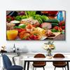 Vegetables Bread Fruits Kitchen Canvas Painting Posters And Prints Wall Art Pictures Cuadros Restaurant Home Decor No Frame