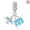 9 Sterling Silver Pendant Accessories Airplane Luggage Suitable For Bead Diy Bracelet Necklace Design