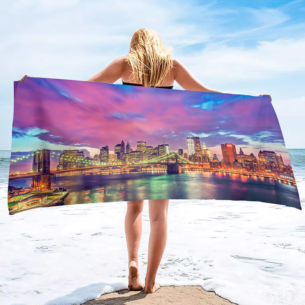 Comfy Bath Towels New York Soft Bathing/Beach/Camping Towel Large Size Quick Wash and Dry Sand Proof Lightweight Bath Towels