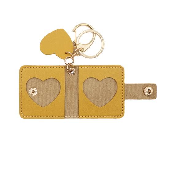 Family Photo Keychain Mini Album Faux Leather Personalized Picture Holder Retro Style Card Holder Key Ring