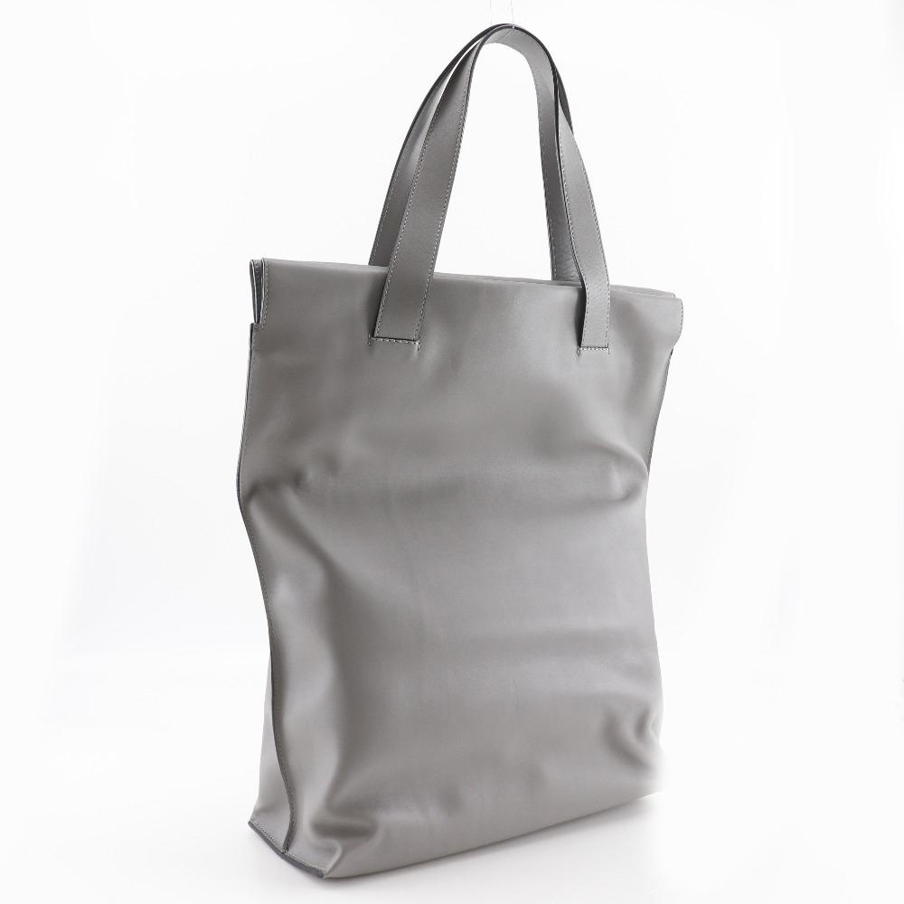 LOEWE Shopper Tote Bag anagram gray lambskin unisex Used