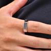 Xiaomi Vnox Signet Ring for Men, Stainless Steel Band Inlaid Black Cubic Zirconia, Square Finger Jewelry Male Daily Wear Fashion Gift