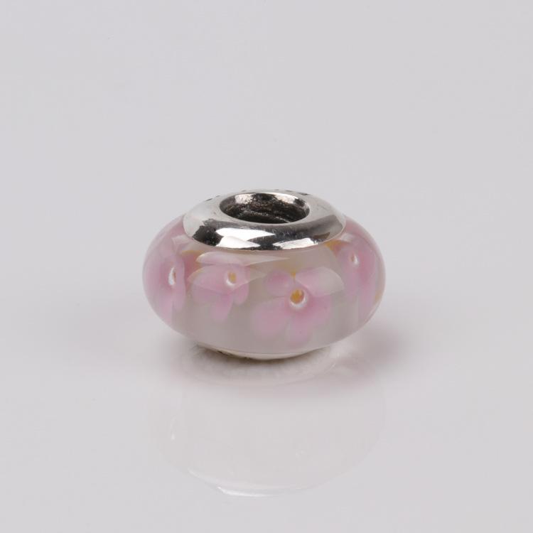 Бусины-цветы из муранского стекла из стерлингового серебра 925 пробы для браслета Pandora - Весенняя коллекция DIY Ювелирный аксессуар Подарок