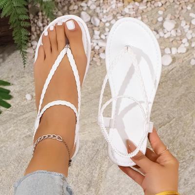 Модные летние женские сандалии Повседневные римские сандалии на низком каблуке 2025 Модные балетки с острым носком Тренд Женская дизайнерская обувь Sandalias De Mujer