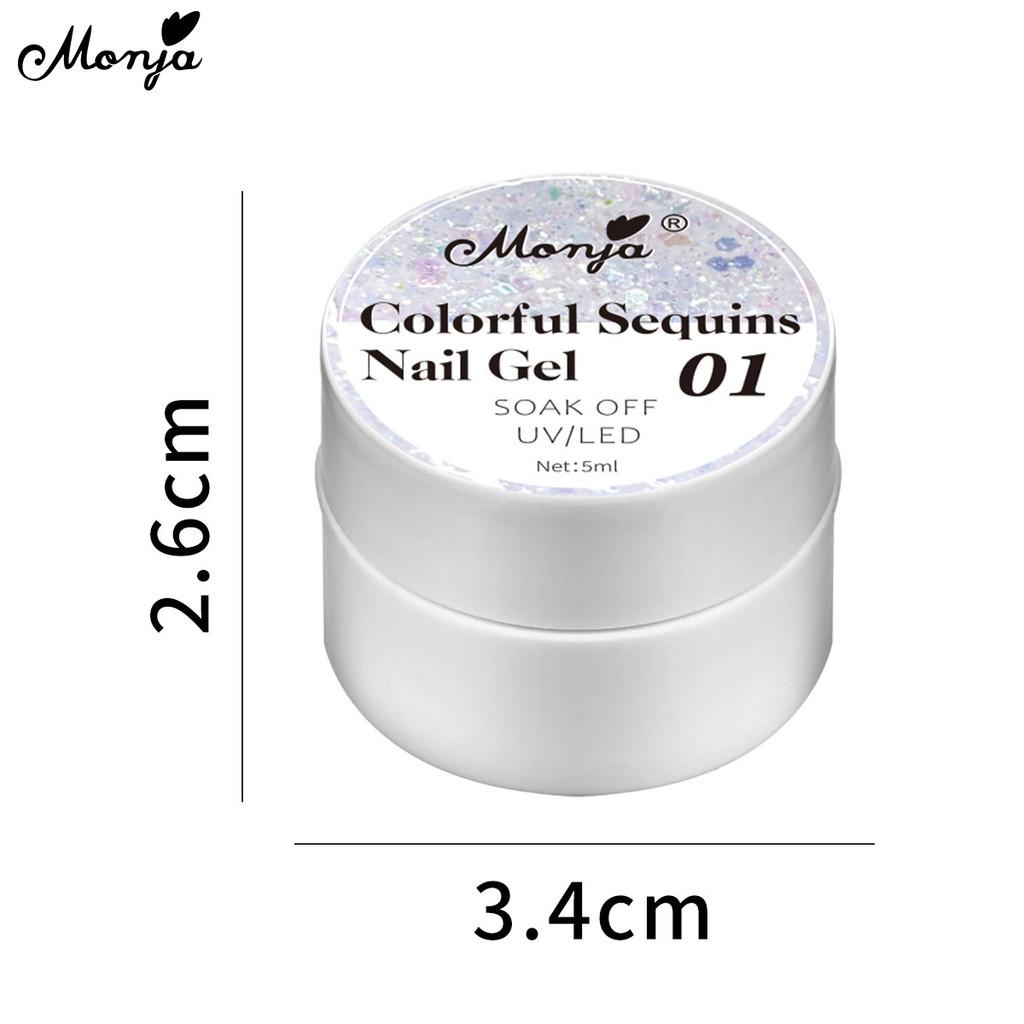 monja 5 мл гель для ногтей УФ-лак сияющий красочный сказочный блеск блестки блестящий лак светоотражающие блестки замачиваемый УФ светодиодный маникюрный дизайн декор