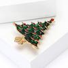 Vintage Enamel Christmas Tree Brooch Pin Rhinestone Brooches Party Jewelry Gifts