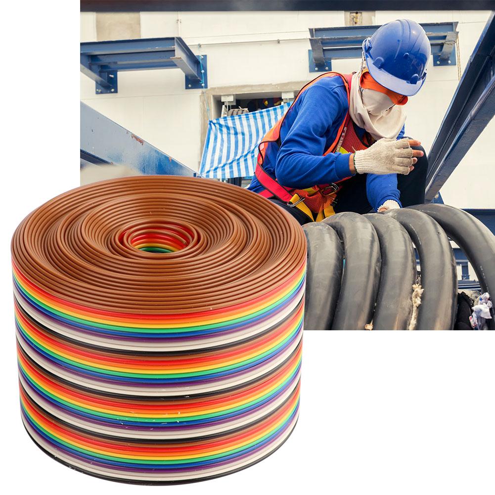 Colorful 1.27mm Spacing Pitch Cable 40P Flat Rainbow Ribbon Cable Wire Width 5.08cm (2 Meters)
