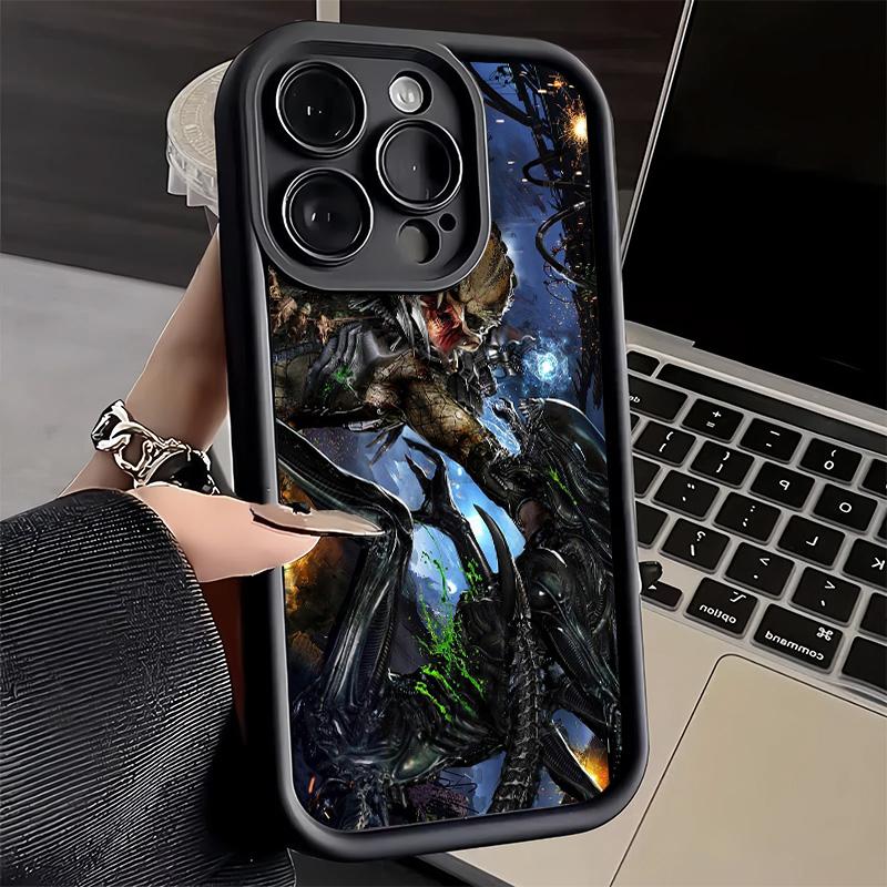 Чехол для телефона iPhone 17 Air 16E 15 16 Pro Max A-Alien Vs P-Predator Cover 14 Plus 13 12 Mini Мягкий силиконовый Fundas