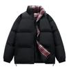 Unisex Winter Cotton Padded Jacket Thick Warm Loose Fit Stand Collar Hooded Casual Coat Men Women Teens