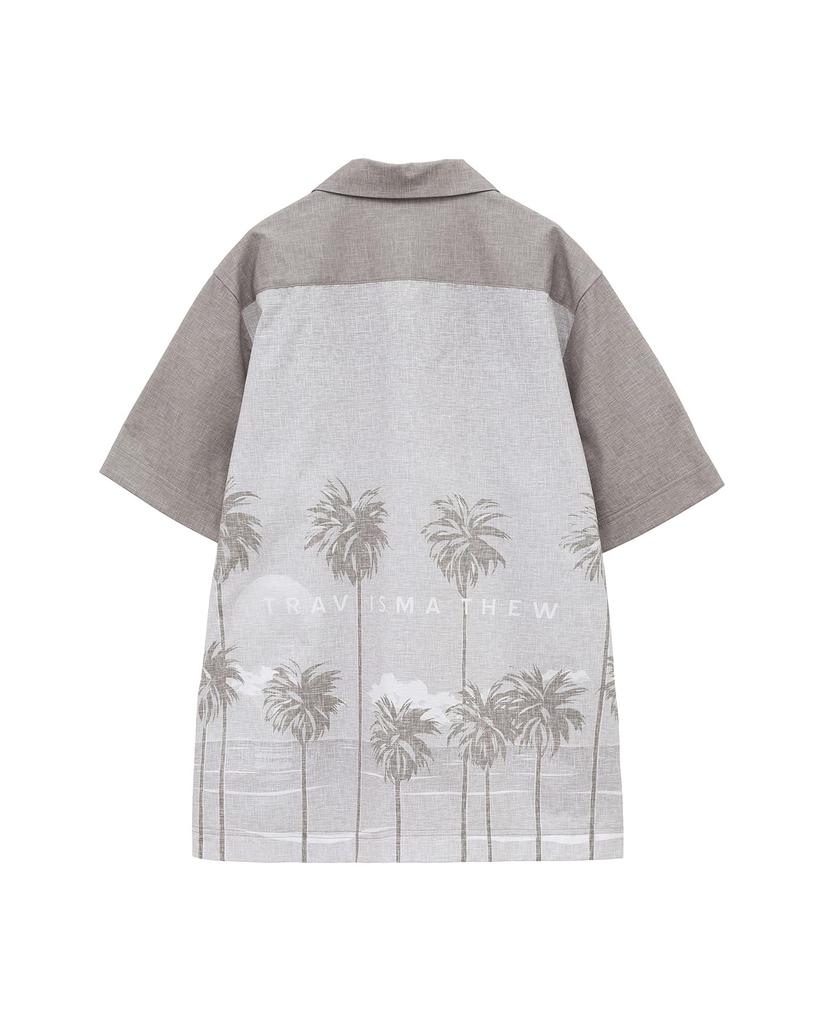 Мужская рубашка с коротким рукавом, открытая, для гольфа 7AL030 L [TravisMatthew] (Влагоотводящий/Быстросохнущий) / / 2PRT_Портобелло