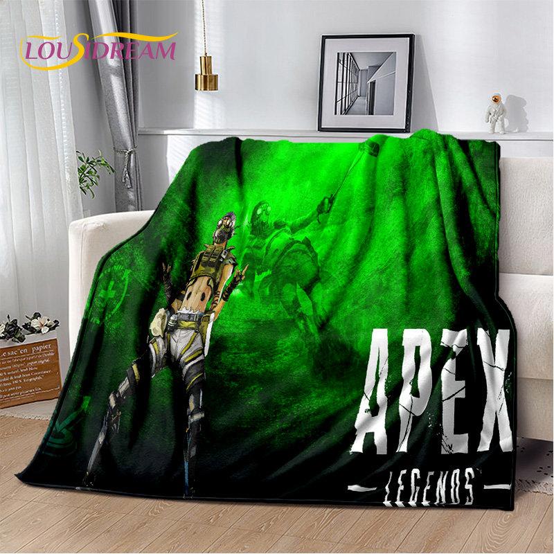 Мягкое плюшевое одеяло-плед из фланели Apex Legends Game Gamer Cartoon для гостиной, спальни, кровати, дивана, пикника