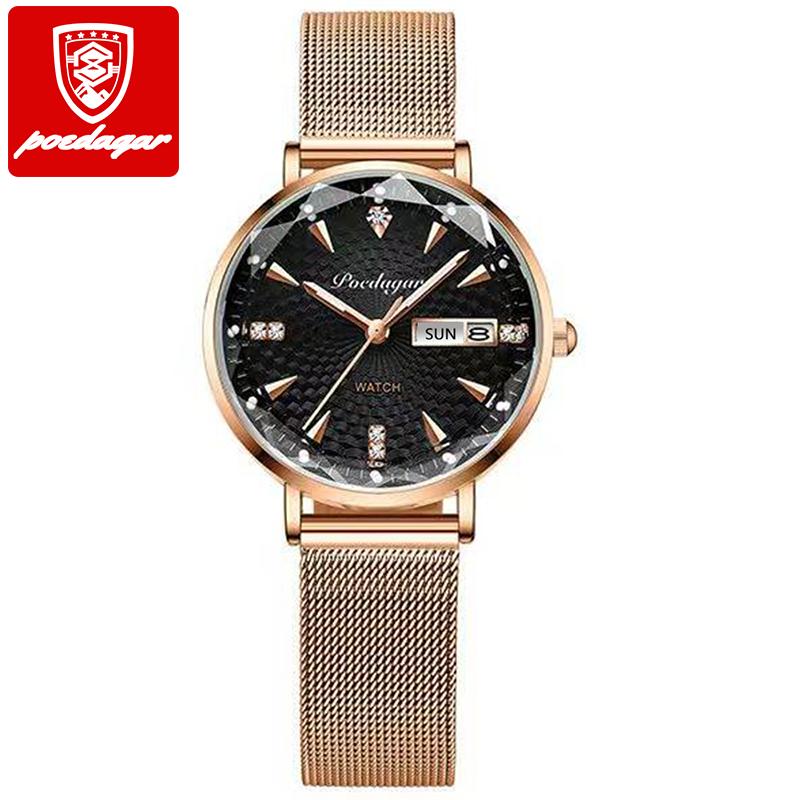 312 High Quality Women's Watch Waterproof Luminous Shock Ladies Watch Stainless Steel Quartz Watch Women Wrist Luxury