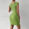 2025 Spring And Summer Women's Sexy Short Sleeveless Knitted Package Hip Halter Dresses Elegant Dresses For Women