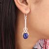 Natural Lapis Lazuli Gemstone 925 Sterling Silver Jewelry Handmade Earrings1.76" EE-171-22