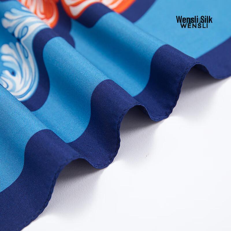 WENSLI Женский большой квадратный шарф из шелка тутового дерева - Нефритовый замок великолепия