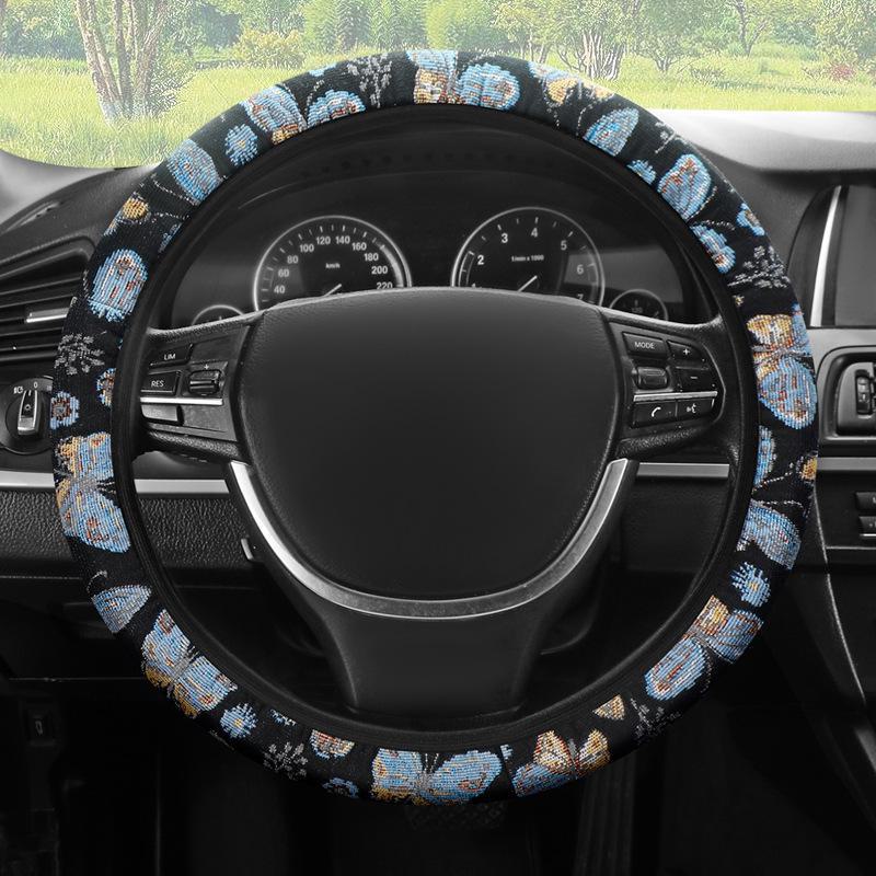 Чехол на руль с внутренним кольцом Butterfly 2024 года — универсальный, симпатичный декор, противоскользящий чехол на ручку для всех сезонов, женский трансграничный аксессуар