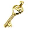 [P2311] - Gold Plated 'Key To Happiness' Pendant (love)
