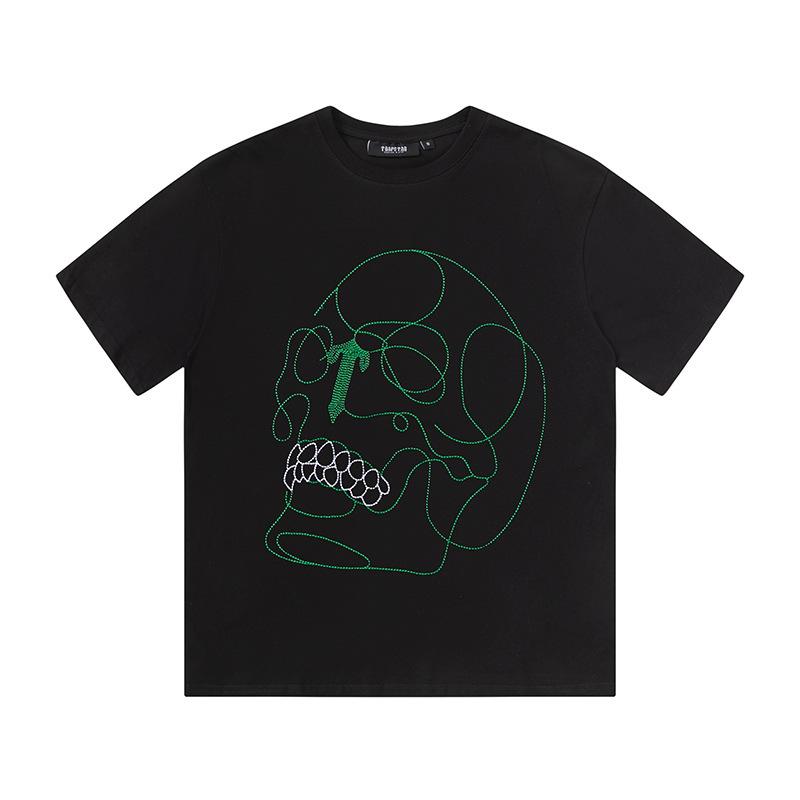 Cross-border new graffiti letter printing European and American street trendy brands loose and versatile casual men's and women's short-sleeved round