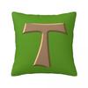 Copper Look Franciscan Tau Cross Square Pillowcase Cushion Cover Pillow Case Throw Pillow Cover for Home Sofa Living Room