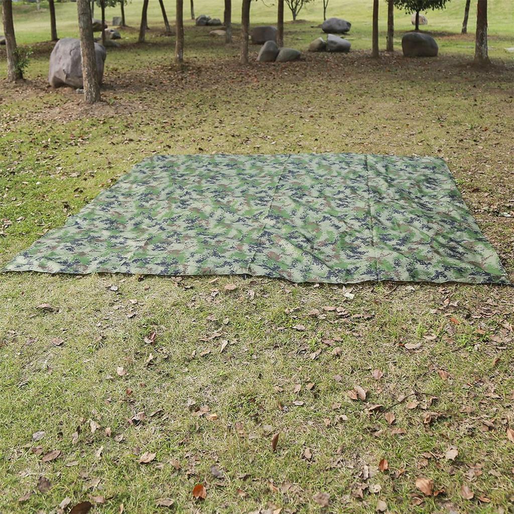 NUZAMAS 300x300cm Waterproof Rainfly Tent Camping Tarp Cover Sunshade Cloth Picnic Mat Footprint Hammock Shelter for Outdoor Hiking Picnic Beach