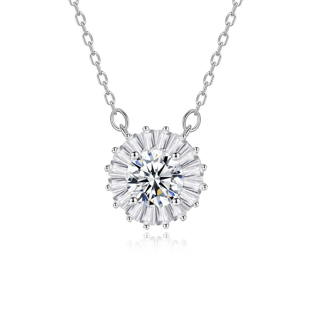 S925 Sterling Silver Moissanite Cross Pendant Clavicle Necklace for Women Luxury Sparkling Fine Jewelry Gift