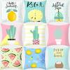 Bedroom Living Room Plant Fruit Pillowcase Cushion Cover Pillowcase Decorative Cushion Sofa Pink Yellow Home Decor