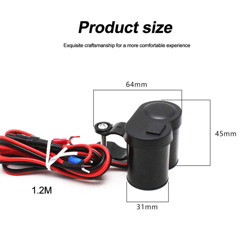 USB зарядное устройство гнездо прикуривателя мотоцикл руль адаптер питания водонепроницаемый с переключателем для мотоцикла телефон навигация