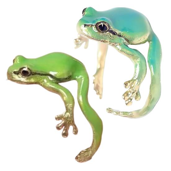Frog Ring Cute Colorful Adjustable Tree Frog Rings Handmade Fun Jewelry Perfect Unique Gift Cute Animal Rings for Beach Summer Party.