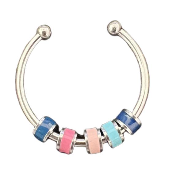 Открытое кольцо, регулируемое тонкое мастерство, облегчение беспокойства, с эмалированной бусиной, украшение для открытия, аксессуар унисекс