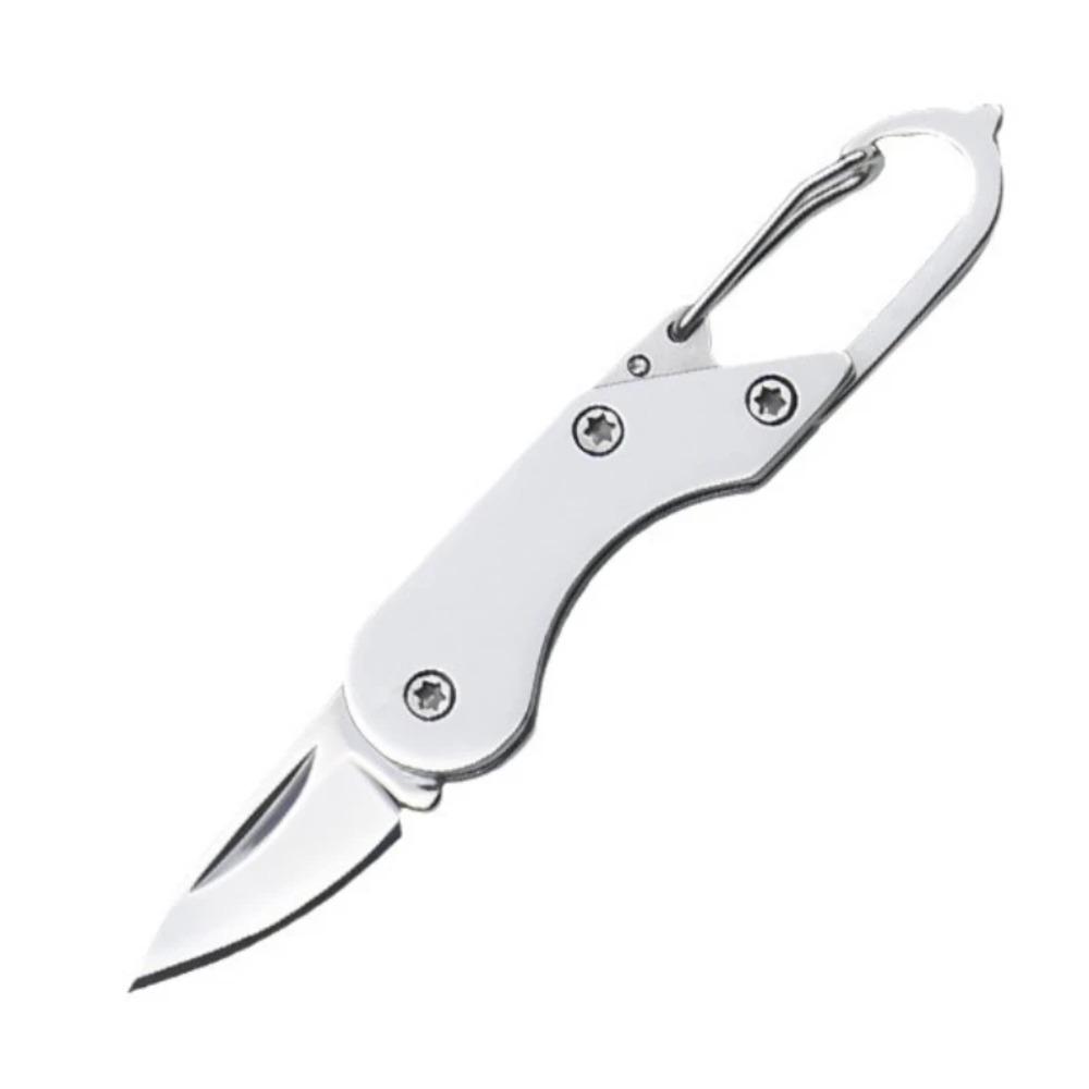1PC Stainless Steel Mini Folding Knife Outdoor Camping Portable Pocket Keychain EDC Multitools Knives With Buckle Outdoor Tools