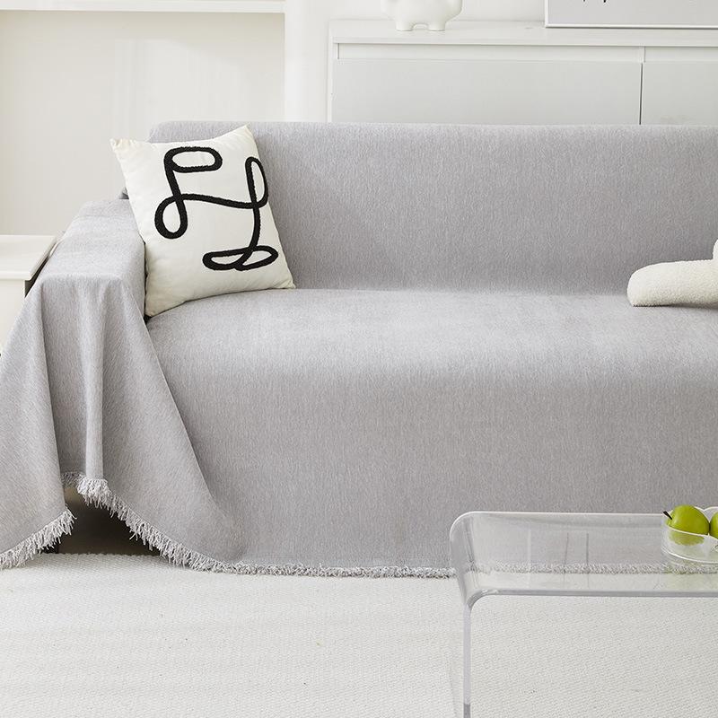 Однотонное водонепроницаемое полотенце для дивана из синели Four Seasons Universal Sofa Cover All-inclusive Universal Simple Sofa Blanket
