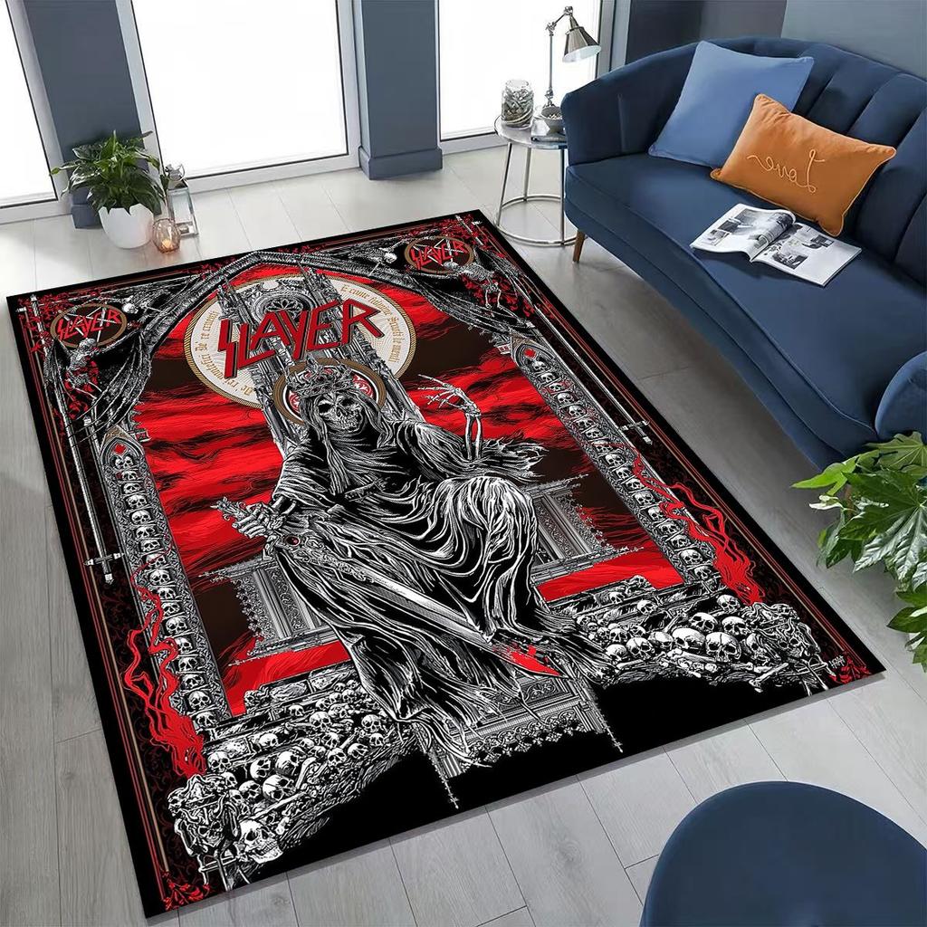 Ковер-ковер с изображением черепа, арт для хэви-метал рок-группы Slayer, для спальни, гостиной, дивана, домашний придверный коврик, декор, большой нескользящий коврик для пола