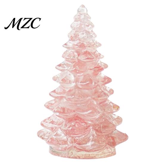 Small Christmas Tree Statue Resin Figurine, Crystal Desktop Ornament, Creative Gift Miniature Holiday Decoration for Home Office, Ornament