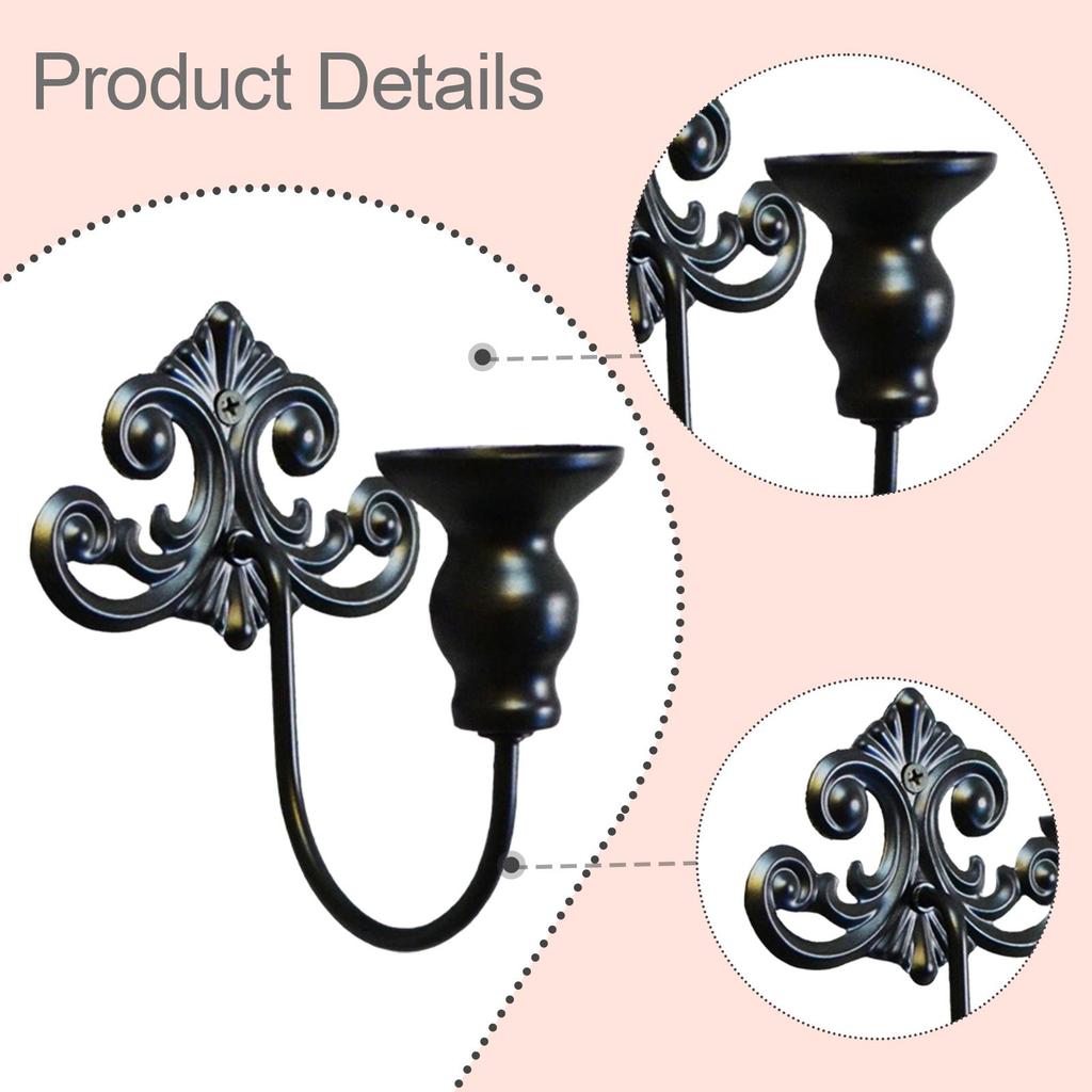 2 шт. Бра под свечи в деревенском стиле для палочных свечей, настенный подсвечник, железная чаша для свечи, настенный декор для годовщины, спальни