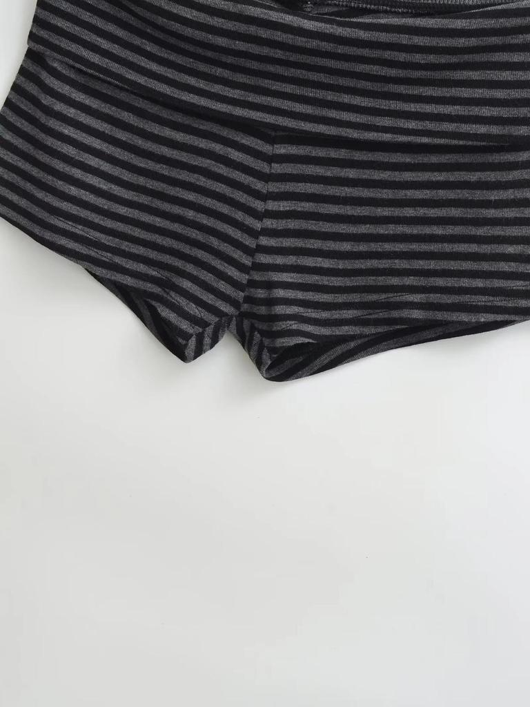 American Striped High-Waist Spicy Girl Summer Sports Hot Pants - Women's Casual Home Wear