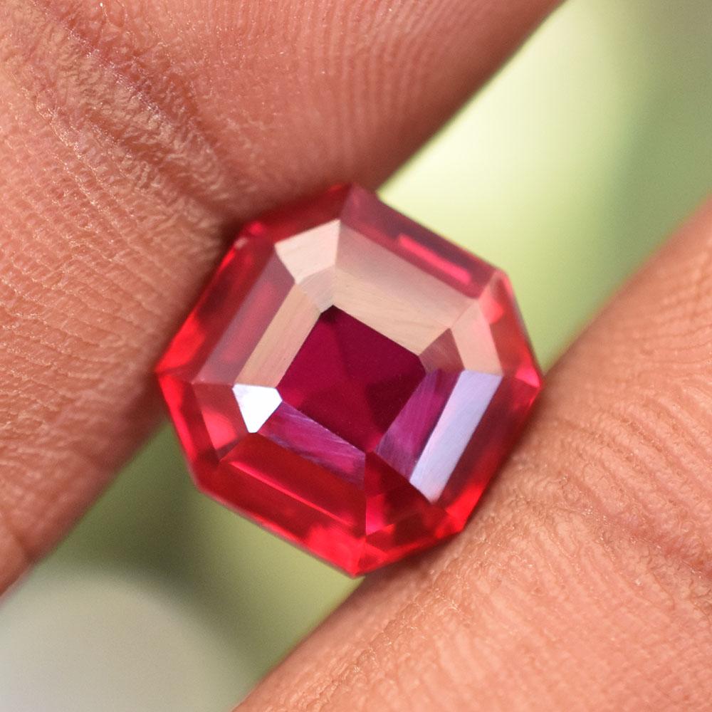 10x10mm Square Shape Natural Red Ruby Loose Gemstone For Mother's Day