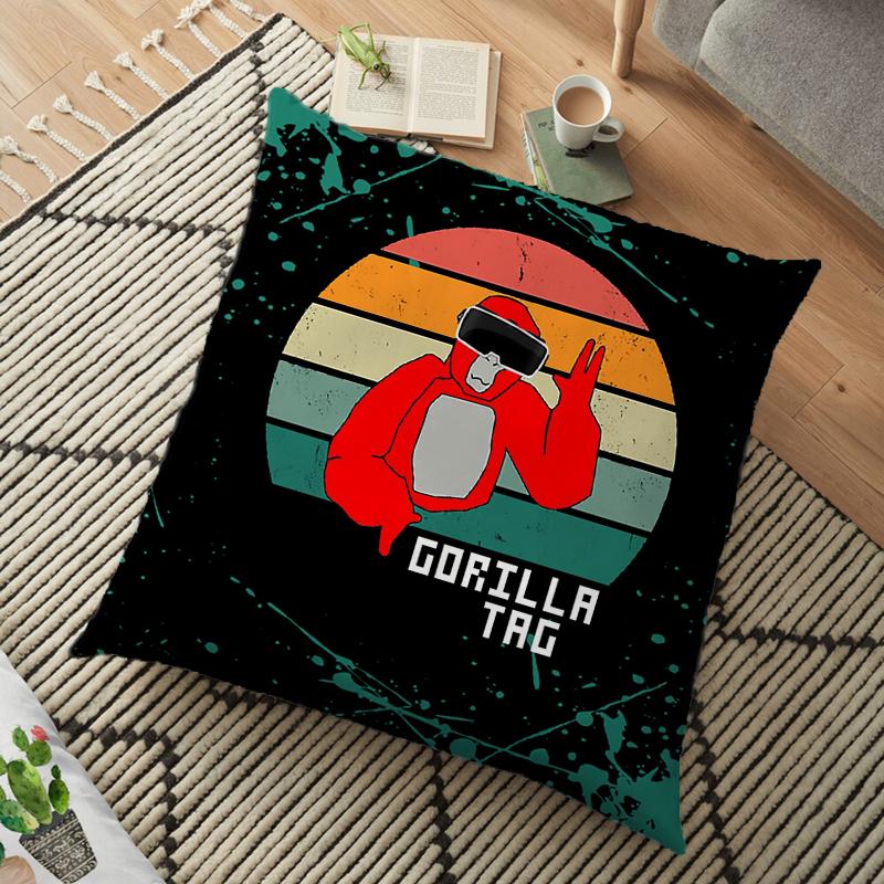 Gorilla Tag Monke квадратная наволочка аниме обезьяна мультфильм автомобиль плед наволочка наволочка 45x45 см для гостиной диван домашний декор подарок