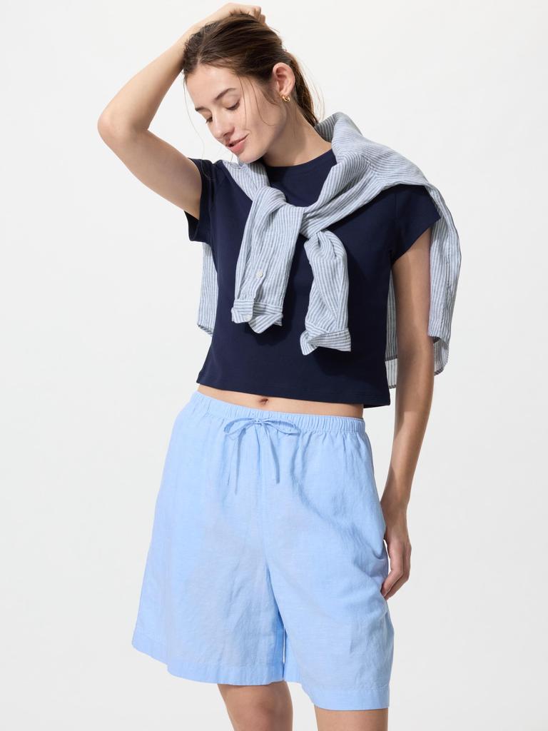 Uniqlo Японские шорты из смеси льна Easy